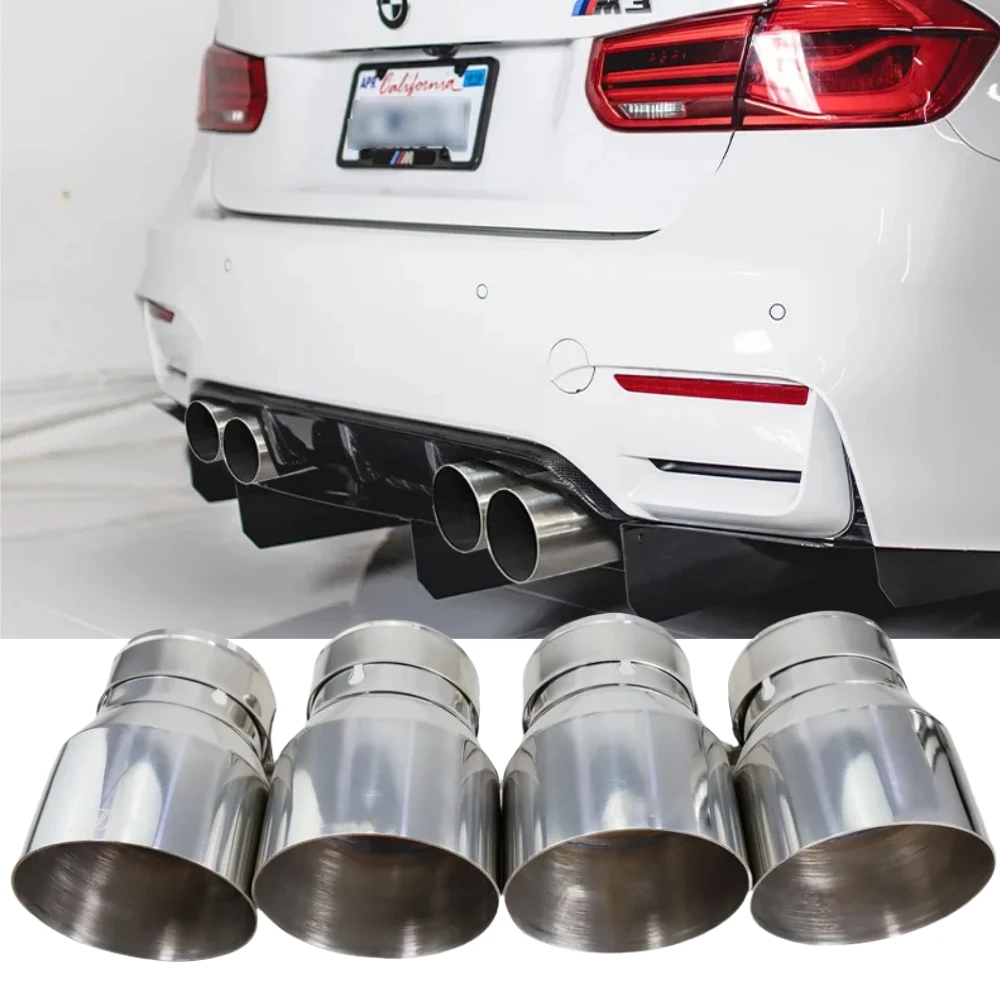4 Pieces Exhaust tips Stainless Steel for BMW F87 M2 F80 M3 F82 F83 M4 Fit Muffler Pipe stainless Muffler Tail Tips Modify