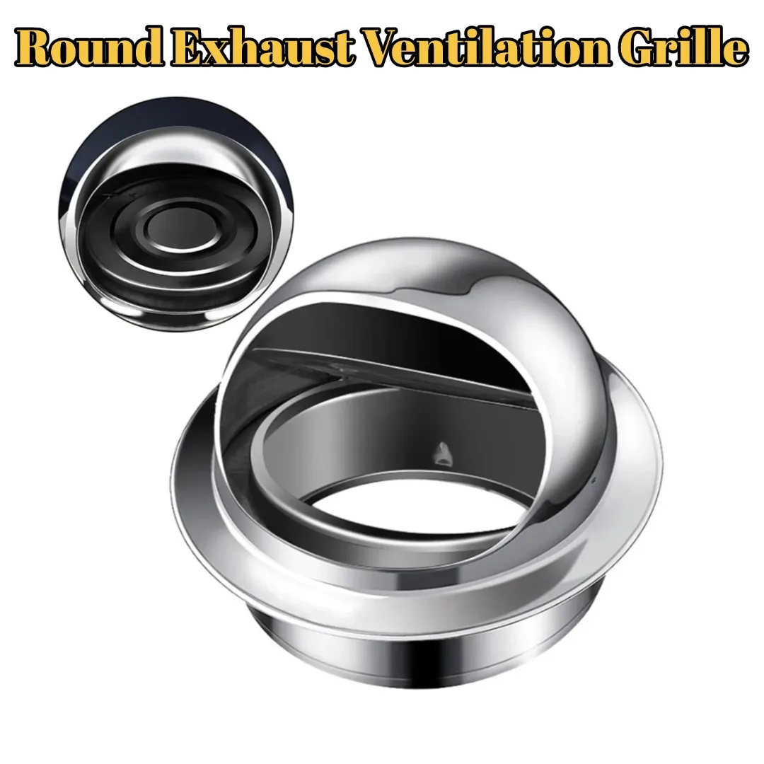 

Круглая вытяжная вентиляционная решетка из нержавеющей стали 100 мм с шляпой и фланцем для предотвращения насекомых для наружных стен, воздуховодов