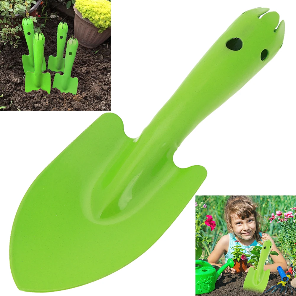 Garden Hand Shovel Round Handle Planting Trowel Shovel Portable Small Metal Shovel Multifunction for Teens Kids