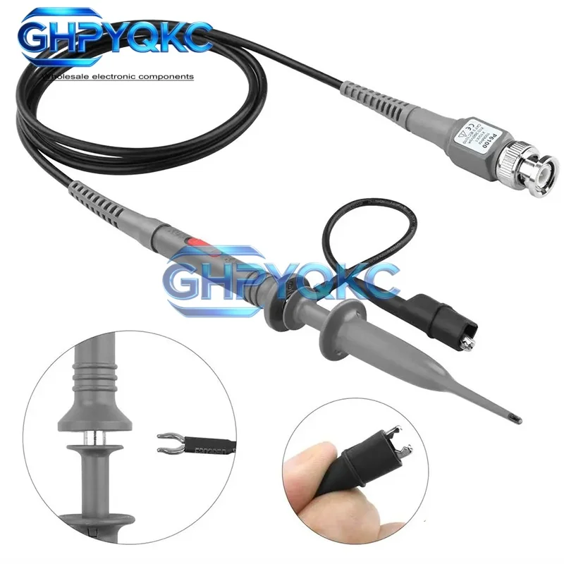 GHPYQKC 1 szt./2 szt. P6100 Zestaw sond oscyloskopowych BNC 100MHz 1X 10X Mayitr Precyzyjny analizator oscyloskopowy Sondy z krokodylkami do testowania — zdjęcie produktu 2