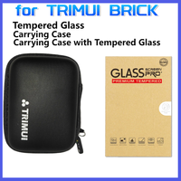 Glass and Bag for Trimui Brick Screen Protector Tempered Glass Film Portable Carry Case Shells Storage Bag Brick Accessories