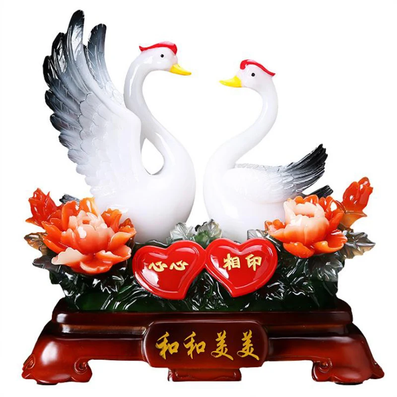 Resin Swan in artificial crafts Jade figurine home decoration swan