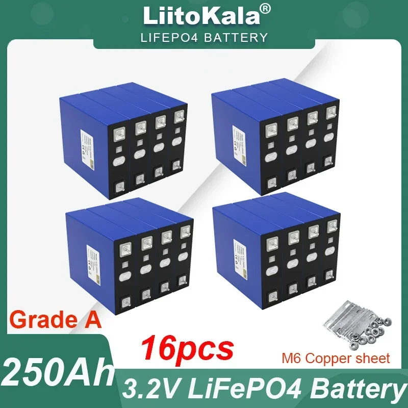 16pcs LiitoKala 3.2V LiFePO4 Battery 320AH 280ah 150ah 105ah for 12v 24V 36v Inverter RV Solar Energy Storage batteries Grade A