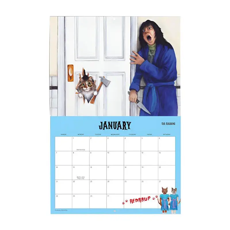 Kat Kalender 2025 Leuke Muurplanner 12 Maanden Muur Maandkalender Ophangbare Dagelijkse Planner Omklapbare Wandkalender Voor Thuis