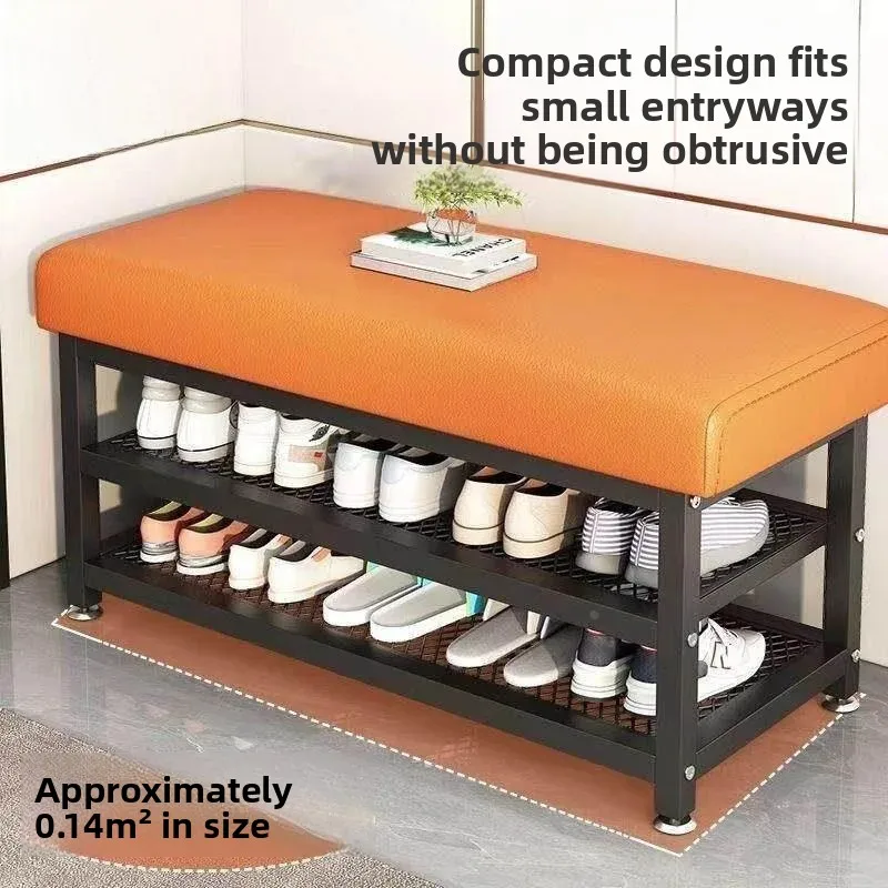Entrance Shoe Bench Storage  Long Slim Design Home Use Doorway Shoe Rack Luxury Feelings Children Friendly Non-Handmade