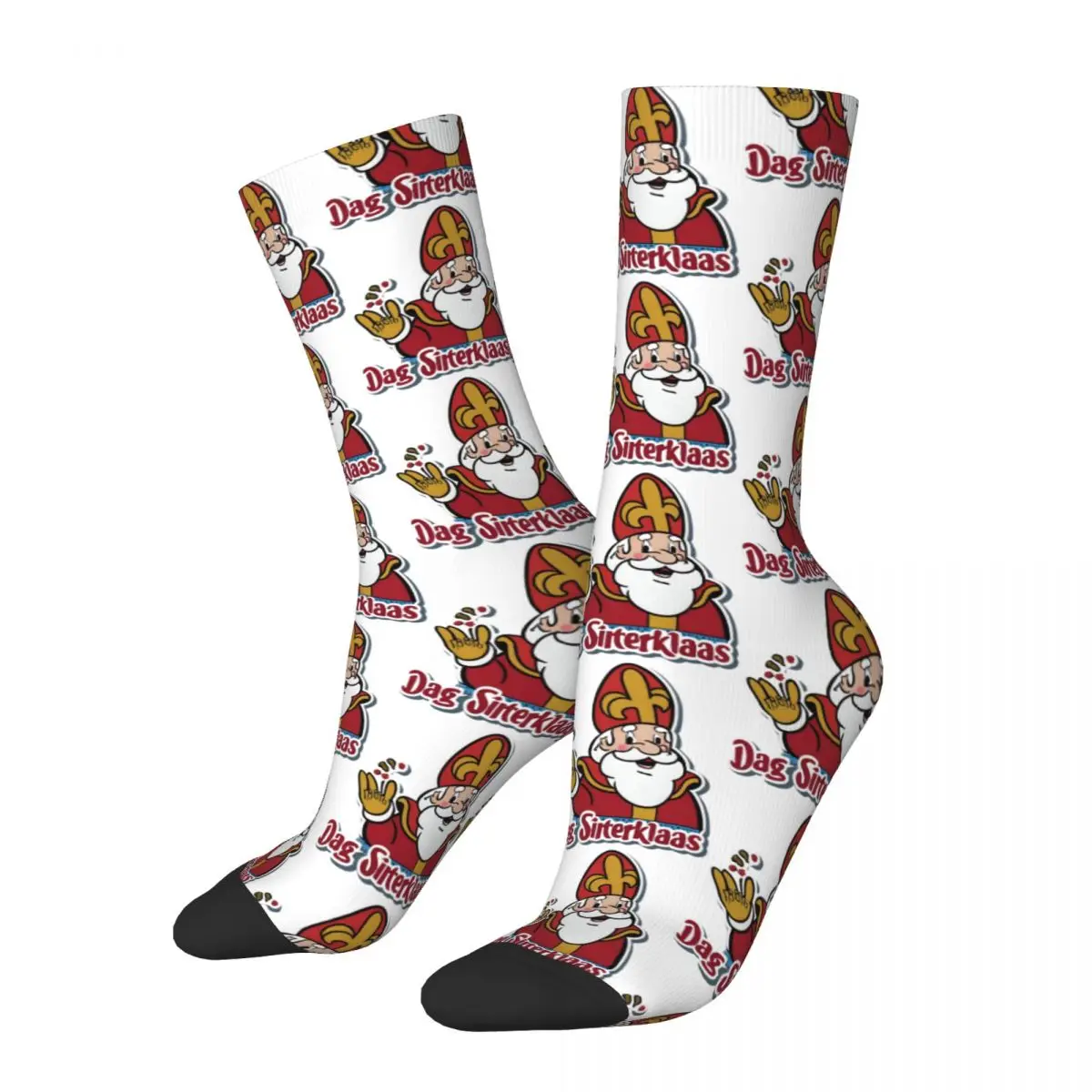 Women Men Socks Merry Christmas Day Saint Nicholas Cartoon Stockings Autumn Novelty Soft Socks Outdoor Anti Bacterial Socks