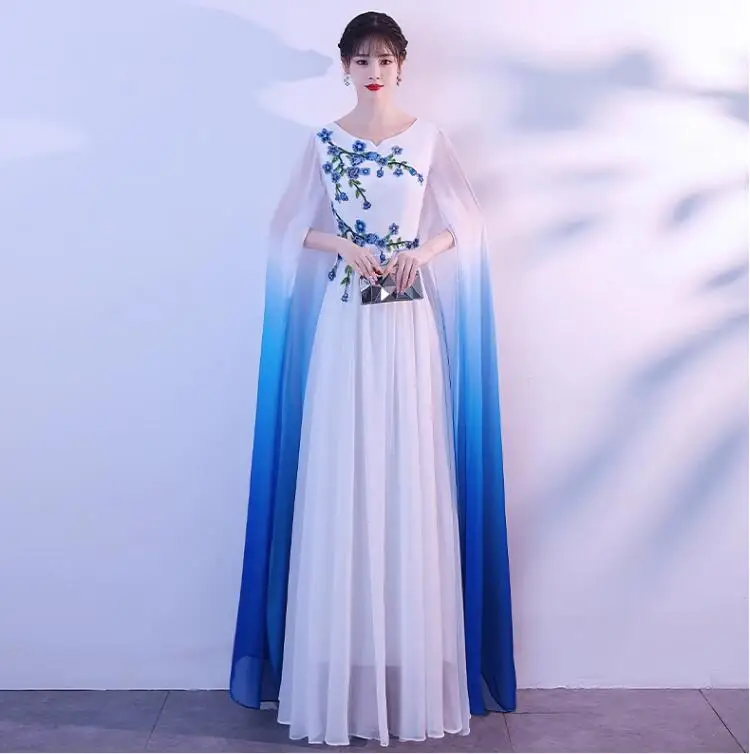 

Choir Cheongsam Long Dress New Chinese Style Evening Dress