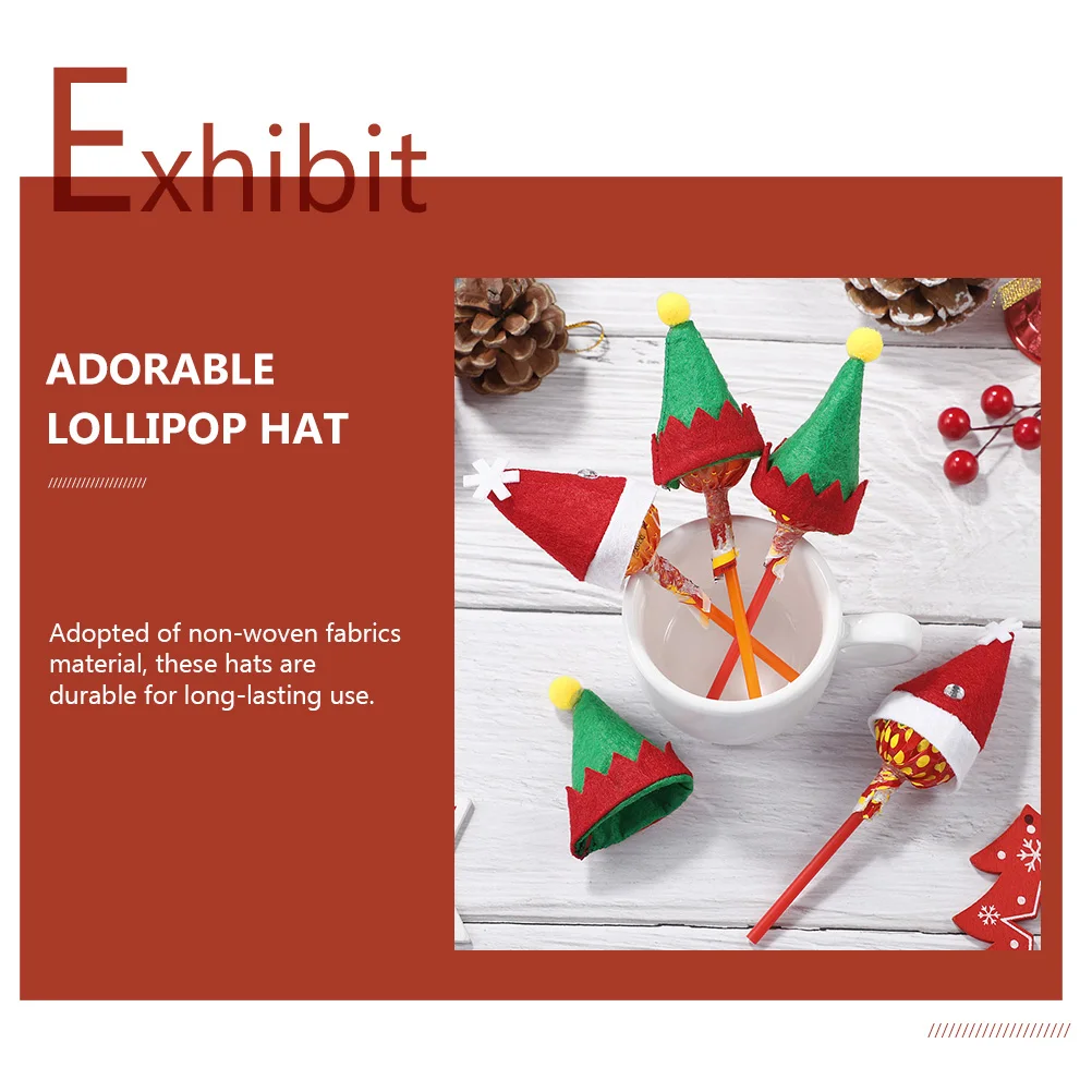 

60 Pcs Has Christmas Hat Candy Hats Lovely Party Accessories Breathable