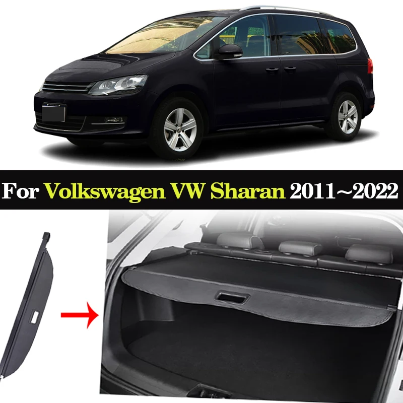 Car Trunk Cargo Cover for Volkswagen VW Sharan 7N MK2 2011~2022 Luggage Tray Storage Shield Curtain Partition Mat Auto Parts