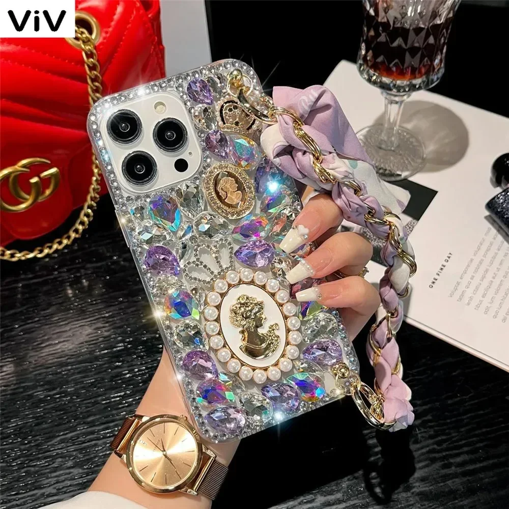 Moto Edge 50 Pro Bling Rhinestone Case For Motorola G85 G24 G34 G64 Edge 50 Fushion 50Neo  Cover Luxury Diamond Telefon Fundas v