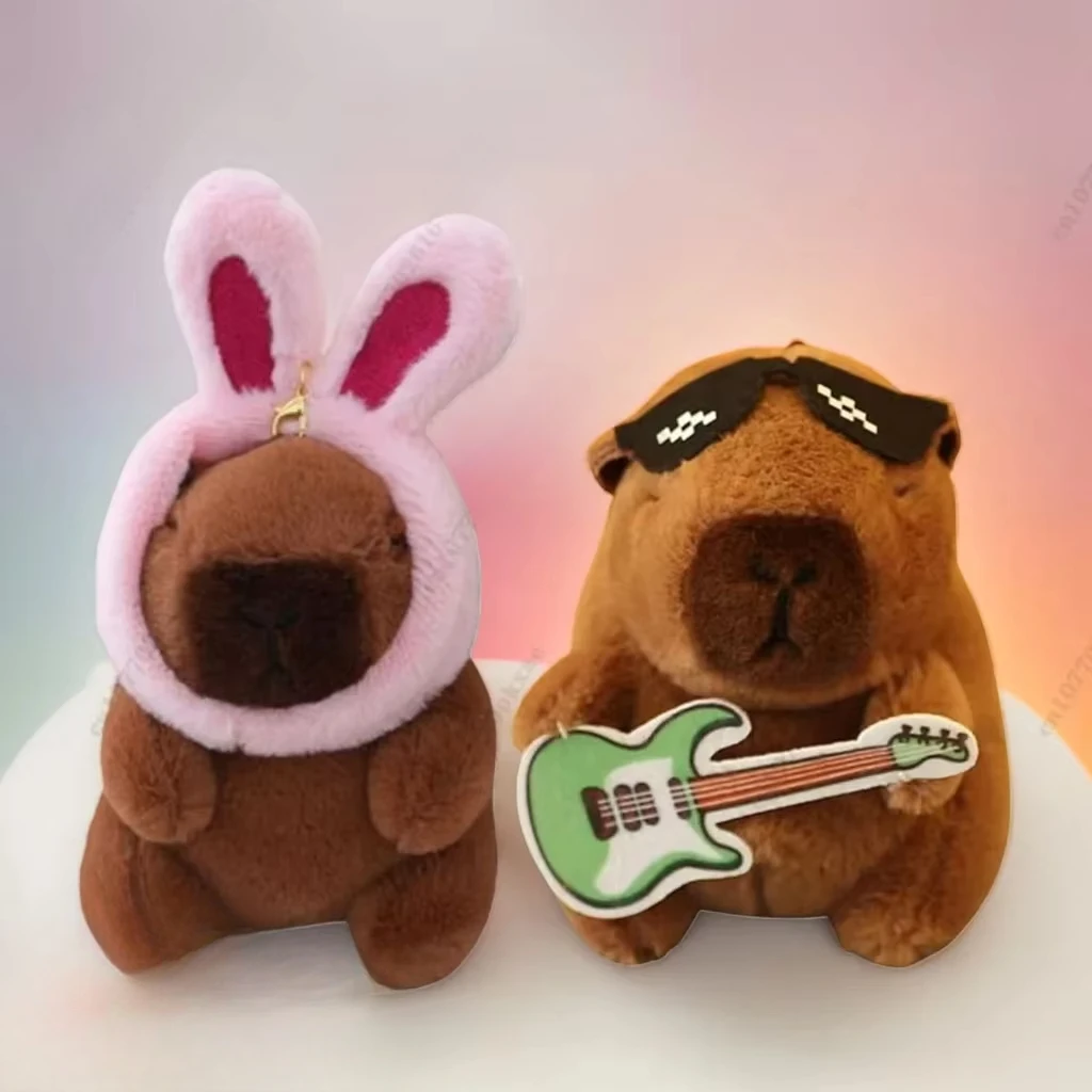 1/3/5/10/20PCS Banda Kapybara Peluche Bambola Ciondolo Pasqua Simpatico Coniglietto Capibara Portachiavi Borsa Fascino Per Bambini Vacanza Regalo Di Compleanno