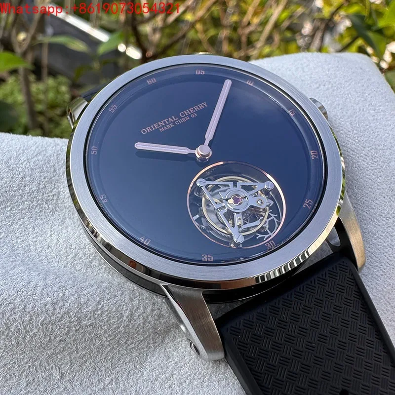 The Great Qin EmpireMC-03 Cherry Blossom Tourbillon Mechanical Men's Casual Watch Customized Suspension Flying Luminous