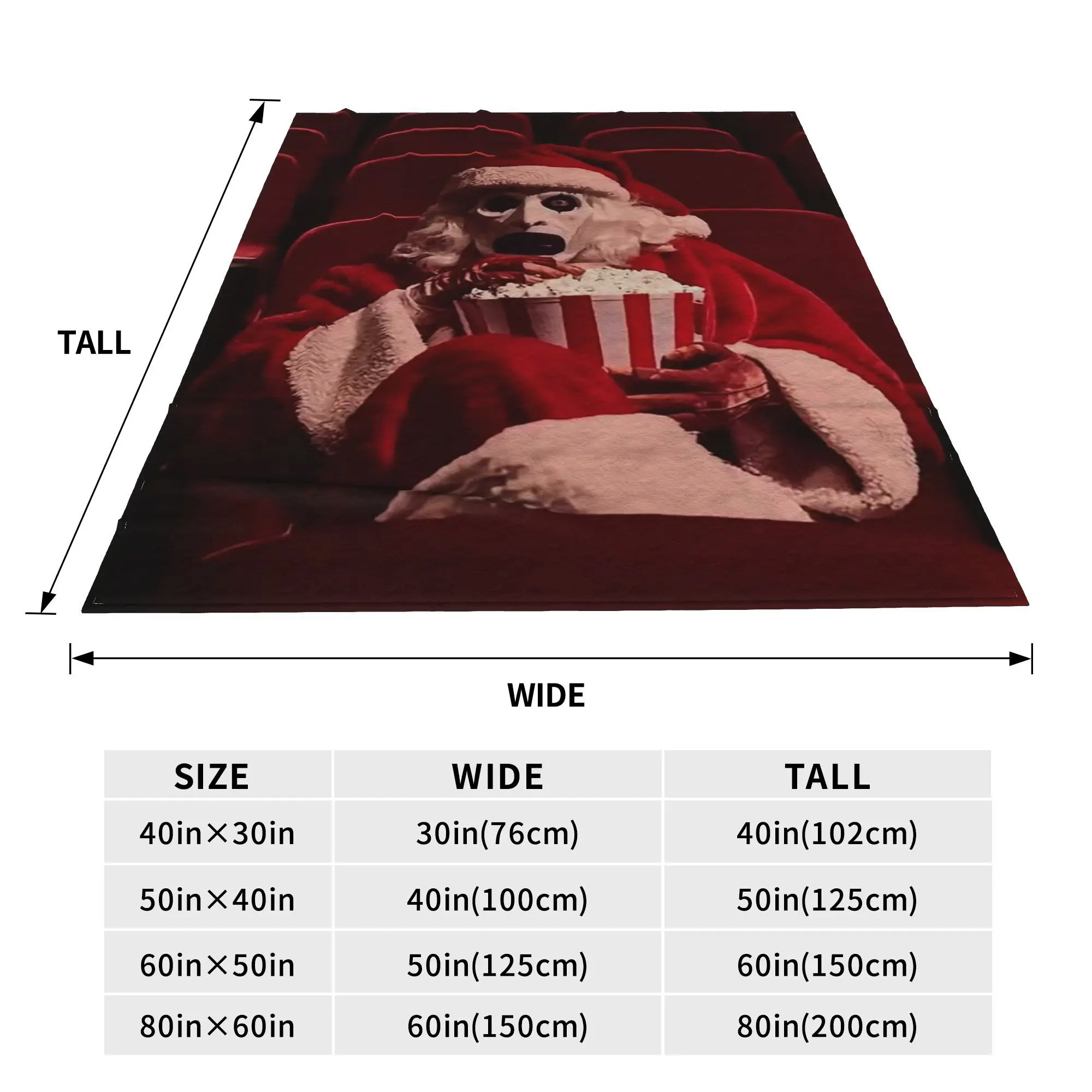 Flannel Throw Blanket Terrifier 2 Movie Art The Clown Warm Plush Blankets Soft Bedspread for Bed Living room Home Picnic Couch