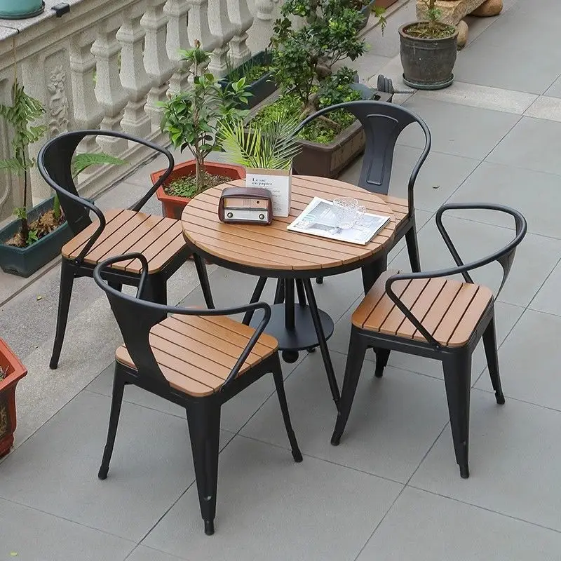 Outdoor  Balcony Coffee Combination Leisure Outdoor Courtyard  Simple  Terrace  Garden Open-air Waterproof  Table and Chair Set