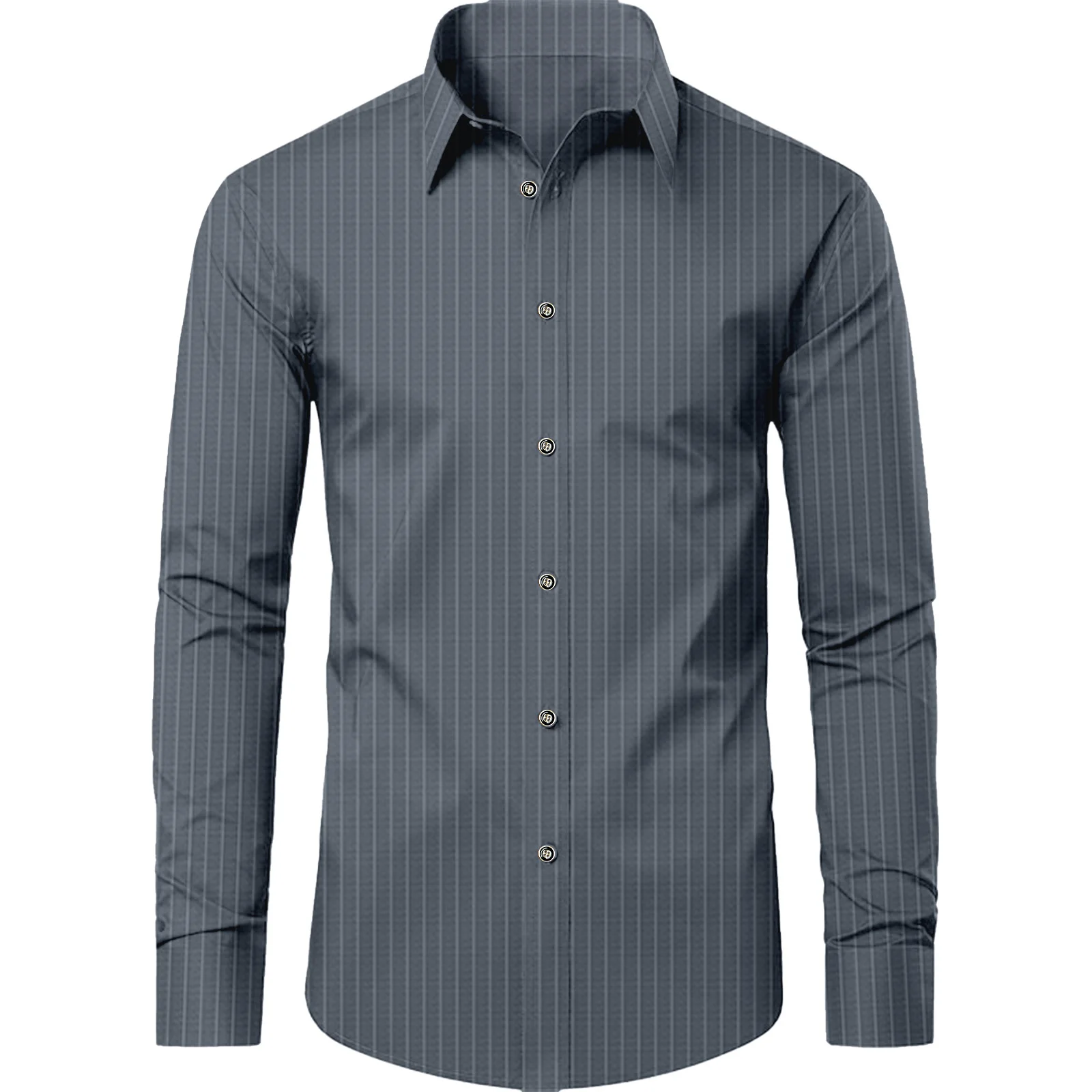 Men's Dress Shirts，Stain Shield Long Sleeve with Stripes Shirt Business Casual Button Down Shirts FF2416213