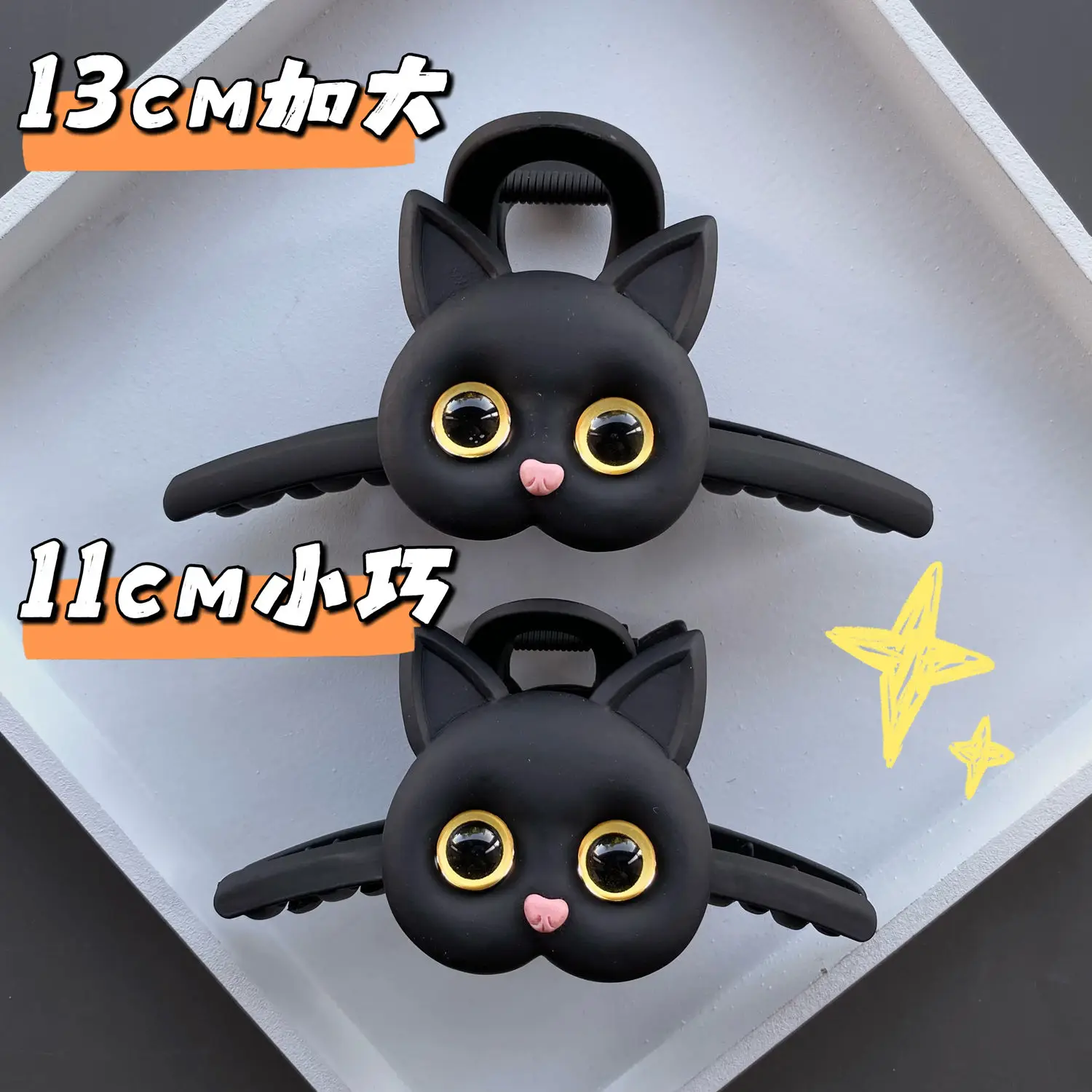 Women Black White Cartoon Cat Hairpin for  Design Hair clips Fashion Cute  Shark Clip Claws Fashion Hair Accessories Girls Gift