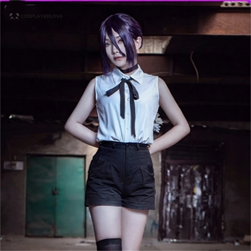 

Saw Man Reze High Temperature Fiber Purple Black Headwear for Cosplay Halloween Carnival Costume