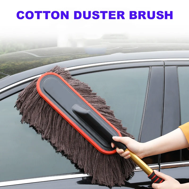

Microfiber Car Duster Exterior Cotton Wax Brush Scratch Free with Extendable Telescoping Handle Dusting Removal Mop Bristles