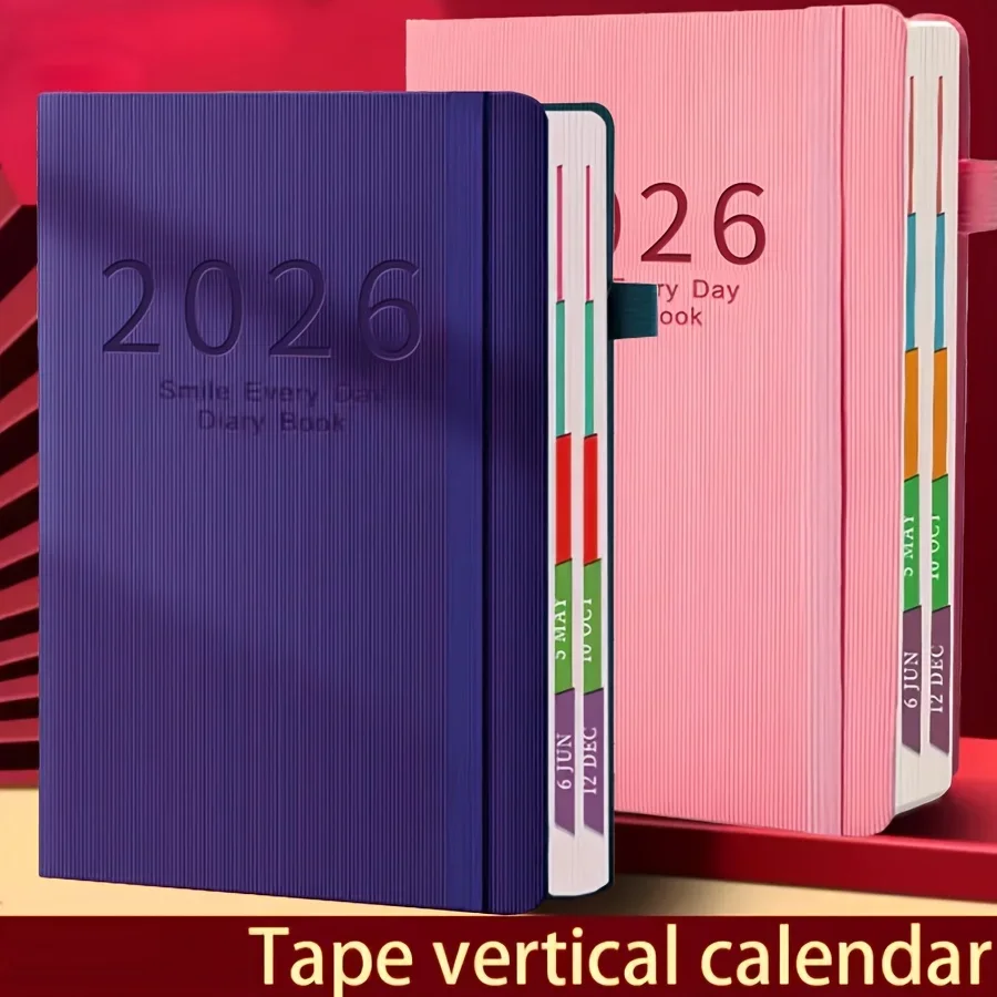 Nuovo taccuino calendario 2026: lista di controllo dell'autodisciplina, gestione del tempo, libro di pianificazione dell'ufficio di 365 giorni, design delle pagine giornaliere