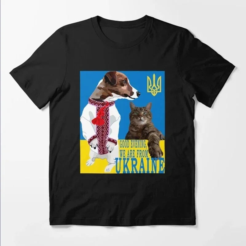 Ukrainian Patron Dog Get Out of Ukraine Men Printed T-shirt Short Sleeve Casual O-Neck Summer Woman Funny Shirts Ropa Hombre