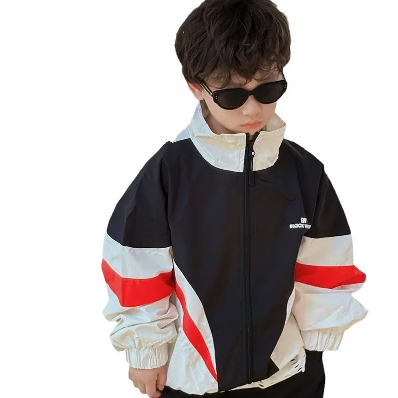 Children Clothes Boys Handsome Coat 2024 New Spring and Autumn Short Trench Coat Fashionable Loose Casual Jacket Coat