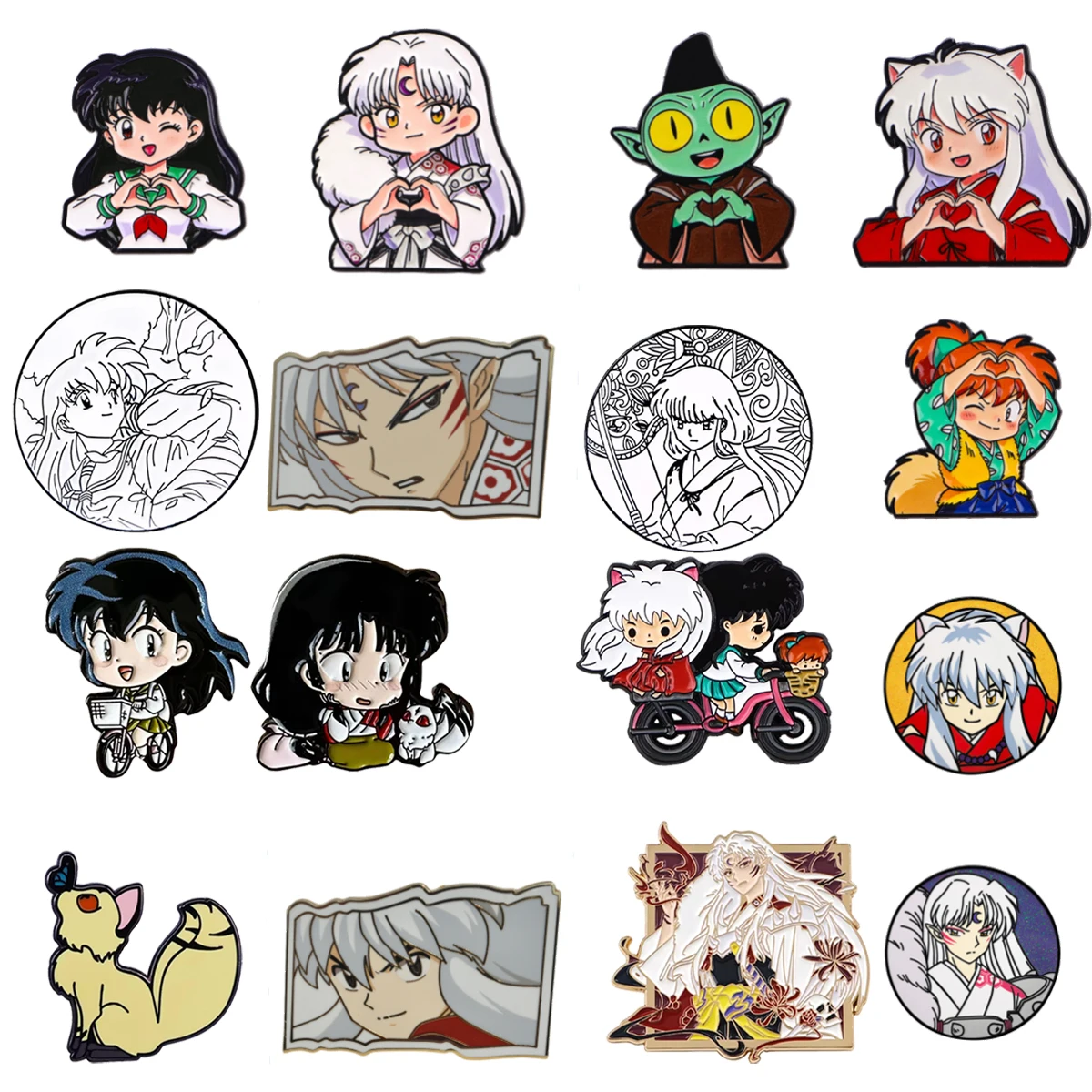 

Japanese Anime Monsters Enamel Pin Round Brooches for Women Lapel Pins Manga Badges on Backpack Cosplay Accessories Toys Gift