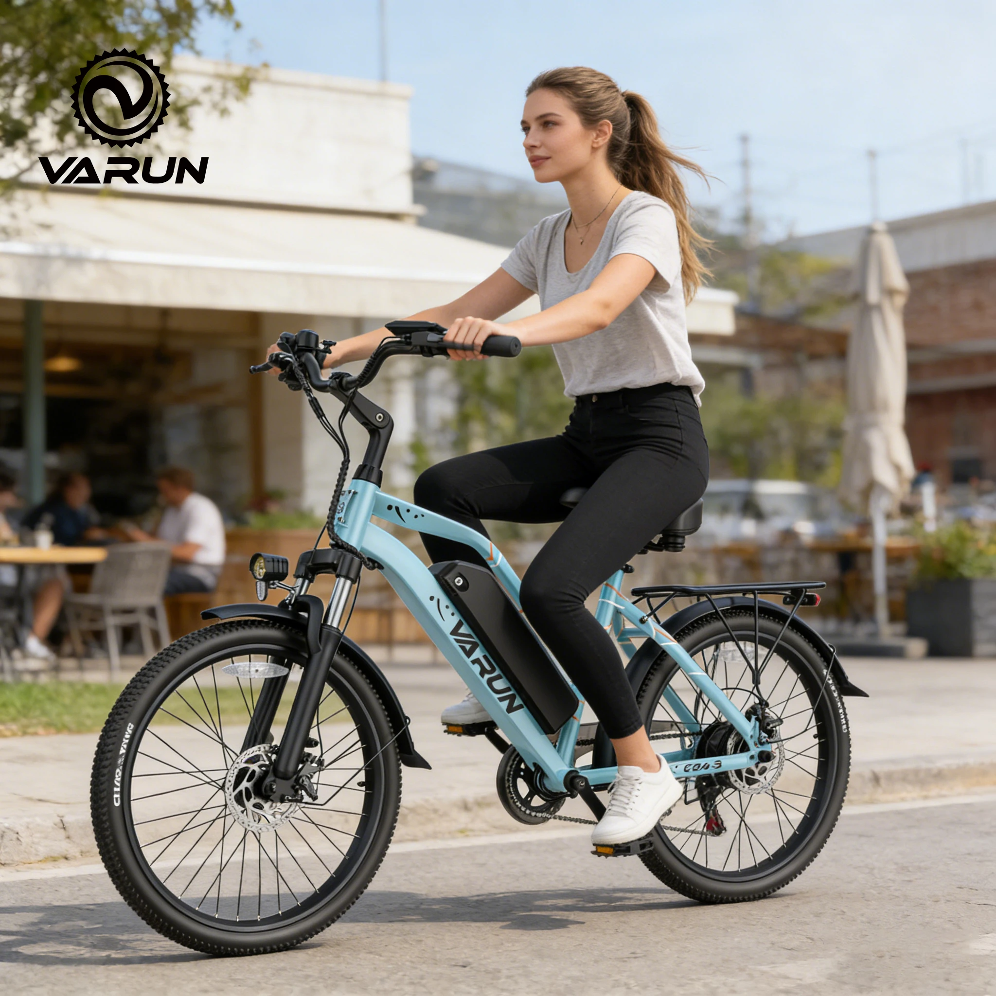 

Varun C24-3 Adult Electric Bike, 750W Peak Power Electric Road Bicycle, 48V 7.8Ah, 24" Tire, 20MPH City Ebike, 1 Year Warranty