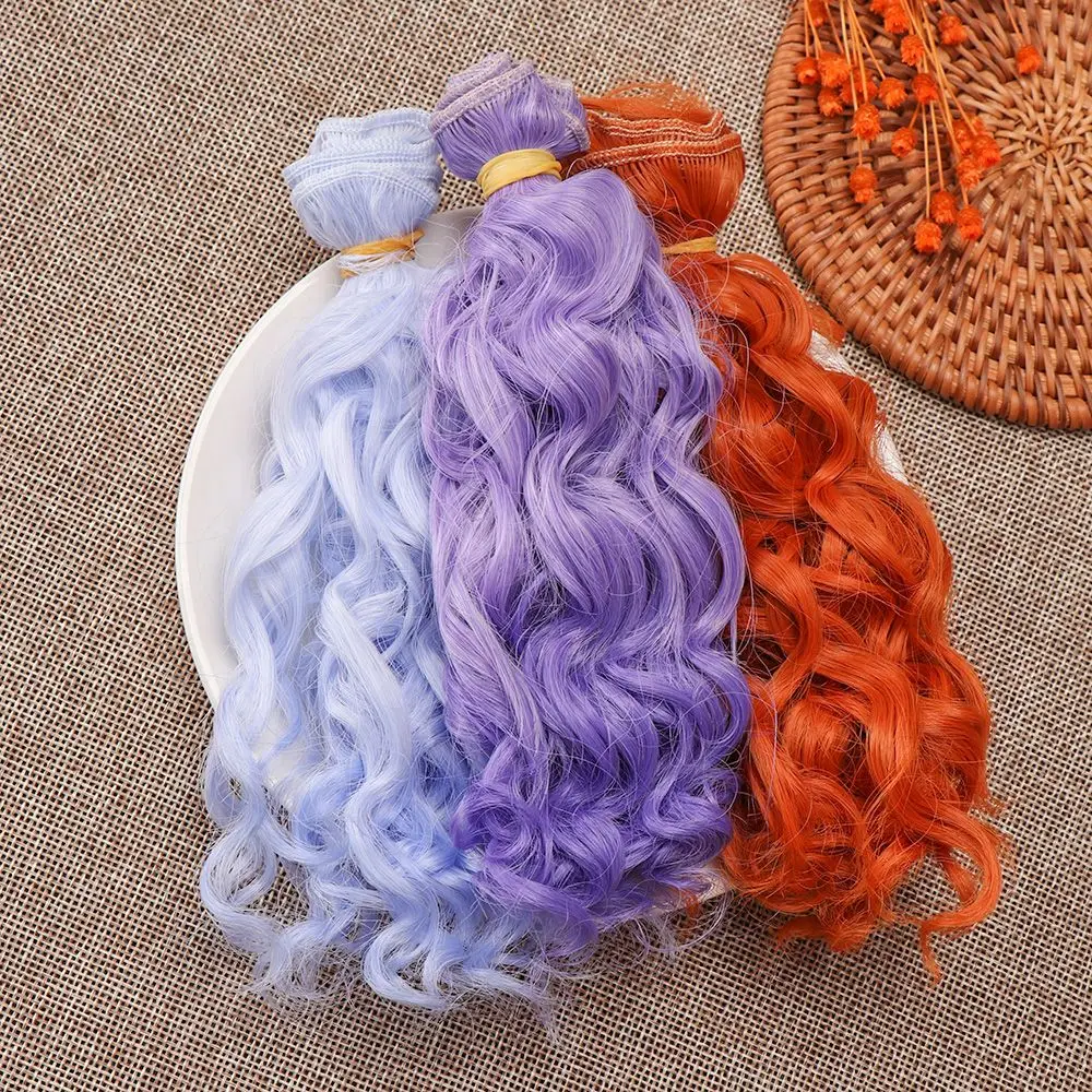 15*100cm Fashion Mini Tresses Doll Hair 1/6 1/4 1/3  High-Temperature Curly Wigs Screw Periwig Toy Toupee Kids Gifts Accessories