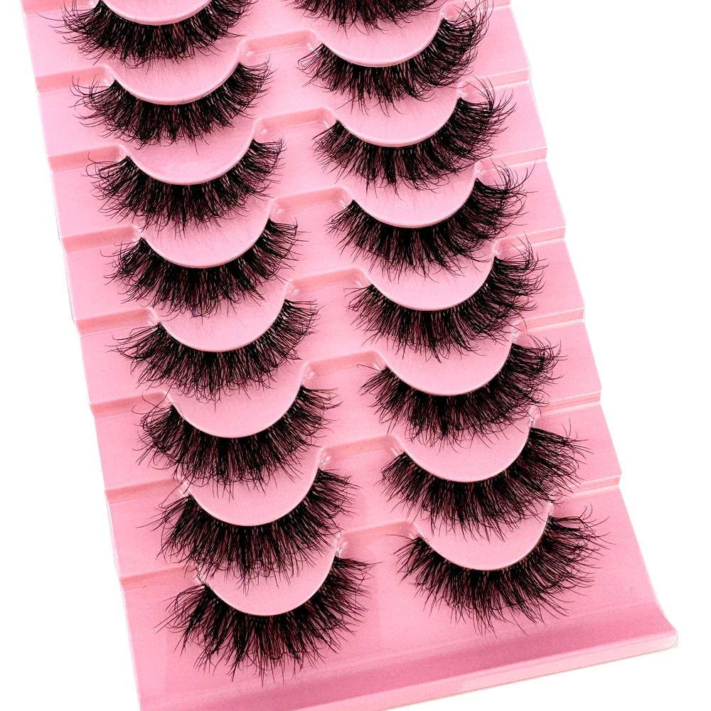 ขนตาปลอมมิ้งค์แบบไขว้ใหม่ 10 คู่ ขนตาปลอมแบบมองไม่เห็น ขนตาปลอมแบบเต็มแถบนำกลับมาใช้ใหม่ได้ แต่งหน้าแบบขายส่ง