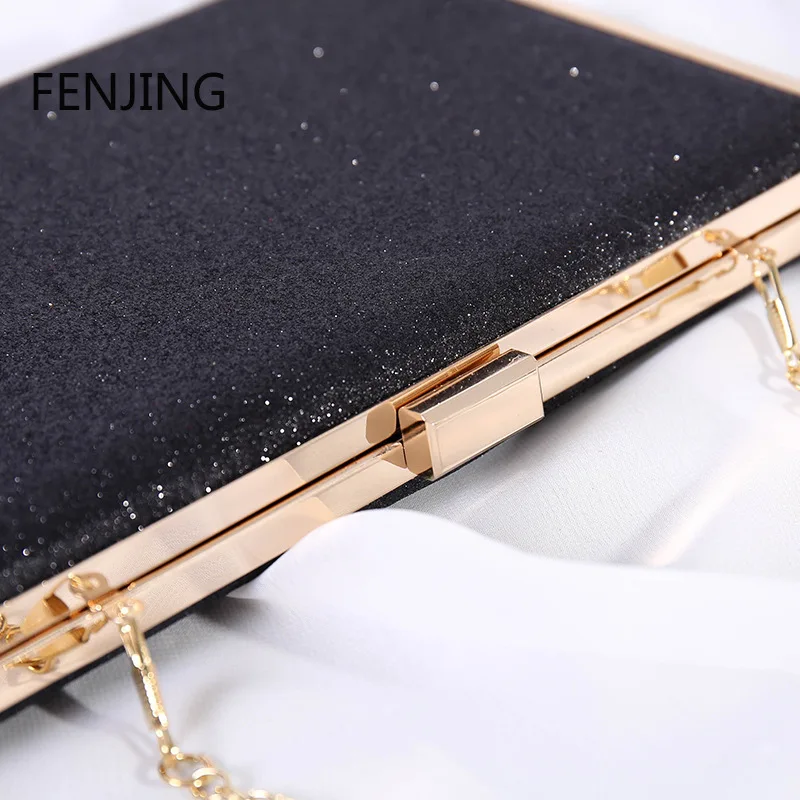 Fashion Women Clutches Purse Elegant Glitter Bling Evening Bags for Wedding Party Banquet Handbags Metal Frame Ladies Wallet