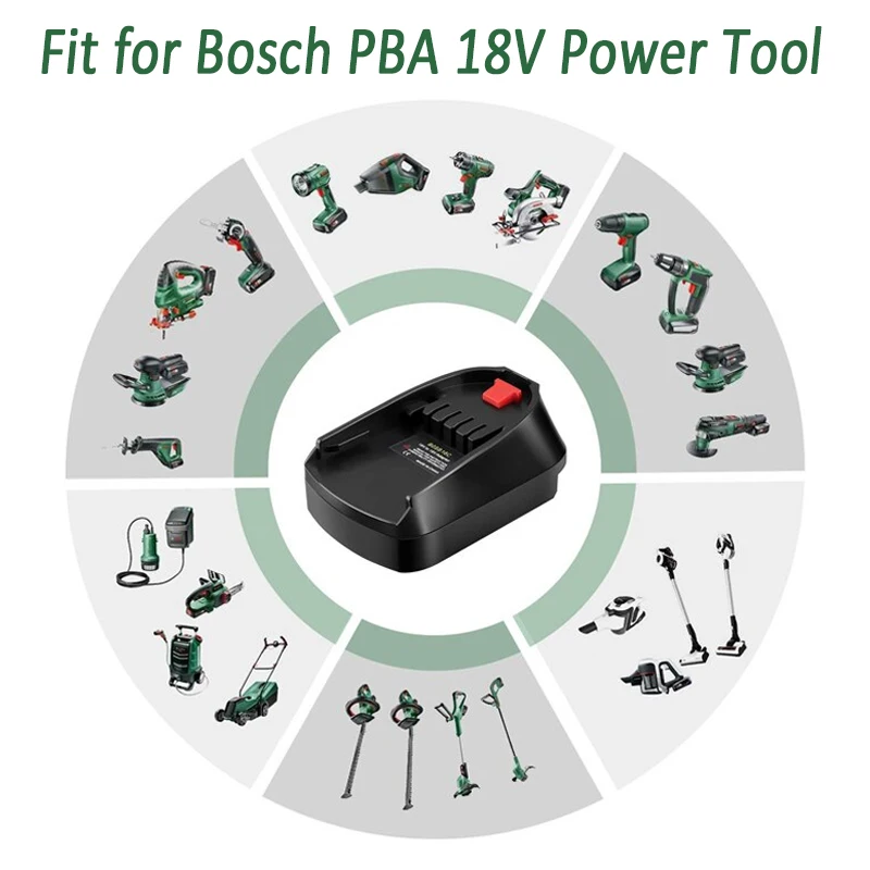 Adapter for Black&Decker 18V 20V Li-ion Battery Convert To for Bosch 18V PBA Li-ion Battery for Bosch Green Power Tools Use