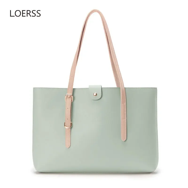 LOERSS-sacola de grande capacidade para mulheres, bolsas de ombro casuais, bolsa tiracolo versátil, sacola de compras, PVC Design, moda, 2023