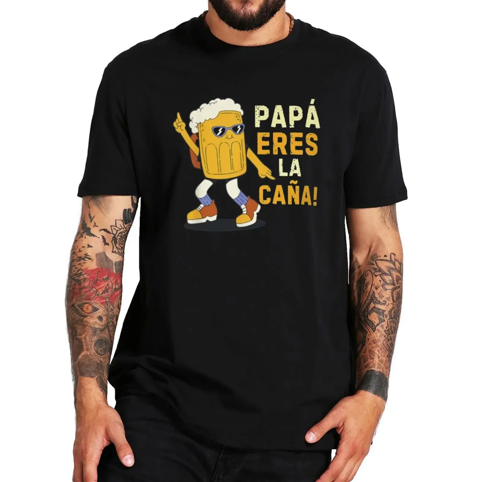 

2024 summer new men t shirt Dad You're Great T Shirt Retro Spanish Papa short sleeves pure cotton tops casual streetwear