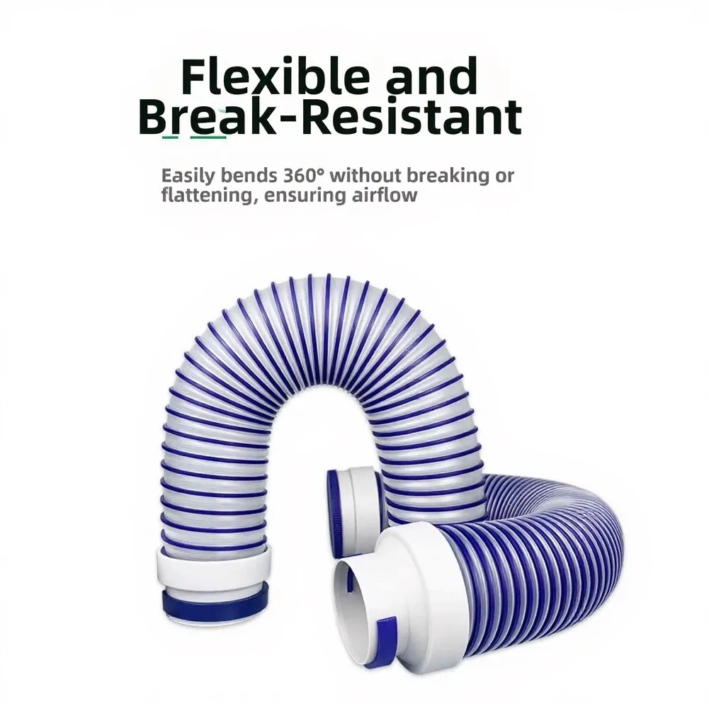 Flexible ABS Dryer Vent Hose 3Inch Diameter 25 Ft Length High Temp Resistant Ducting For HVAC Bathroom Greenhouse-Exhaust System