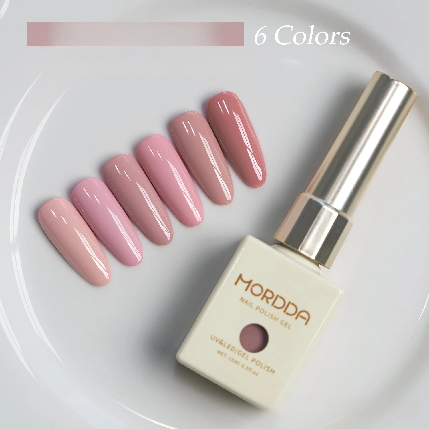 6 ألوان 15 مللي الوردي هلام مسمار البولندية UV & LED هلام البولندية نقع قبالة الألوان عارية معطف فوقي هلام الورنيش مسمار الفن تصميم للتقليم