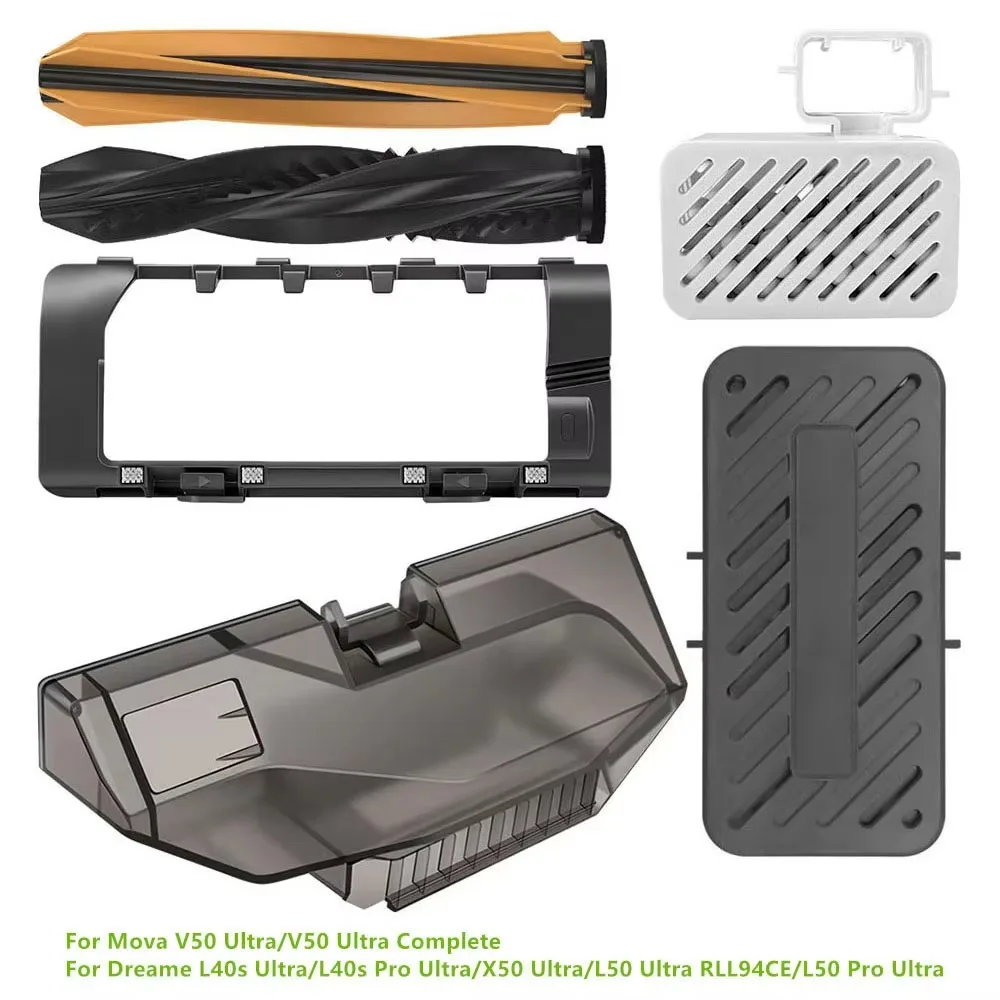For Mova V50 Ultra Complete Dust Box Main Brush Cover Mop Tray For Dreame L40s Ultra/L40s Pro Ultra/X50 Ultra/L50 Pro Ultra