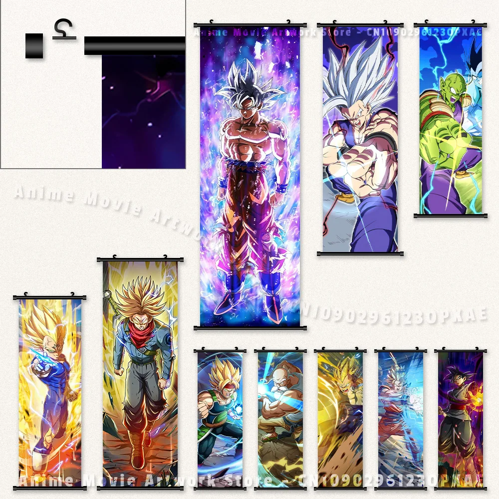 

Anime Dragon Ball Home Decor Hanging Painting Gogeta Blue Double SPECIALBEAM CANNON! Wall Artwork Scrolls Picture Canvas Poster