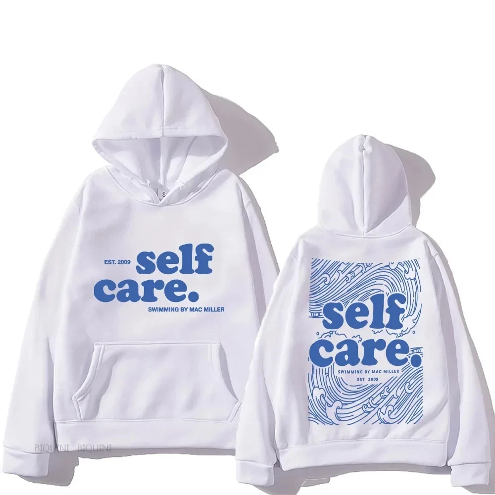 Heavy Mental Casual Men Sweatshirts Long Sleeve Winter Spring Hooded Pullovers Men Hip Hop Clothes Macc Miller Self Care Hoodies