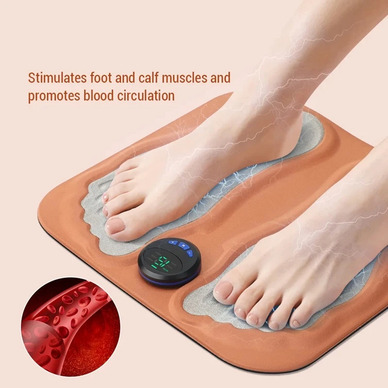 3D Foot Massager Pad Foldable Calf Massager Mat 6 Modes 15 Levels Muscle Electroe Stimulador Foot Helper Relaxes Muscle