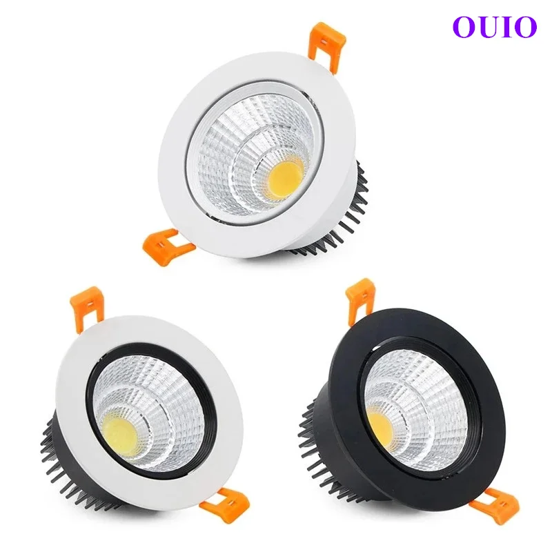 Wpuszczana okrągła dioda LED o wymiarach 20W 15W 12W 9W 7W 5W sufitowy COB u nas państwo lampy lampy punktowe AC90 ~ 260V oświetlenie wewnętrzne