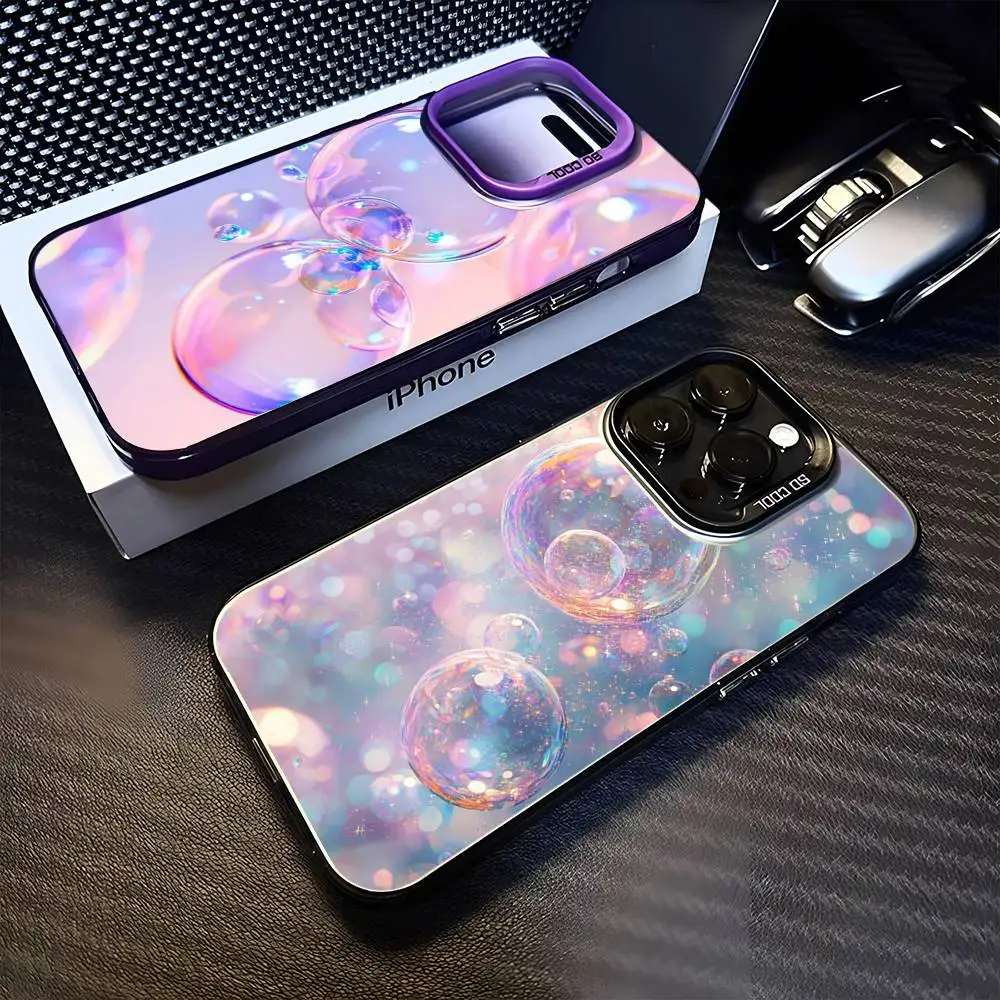 

Dreamy Colorful Bubbles Phone Case For iPhone 16,15,14,13,12,11,Mini,Pro,MAX Purple Matte Shockproof Cover