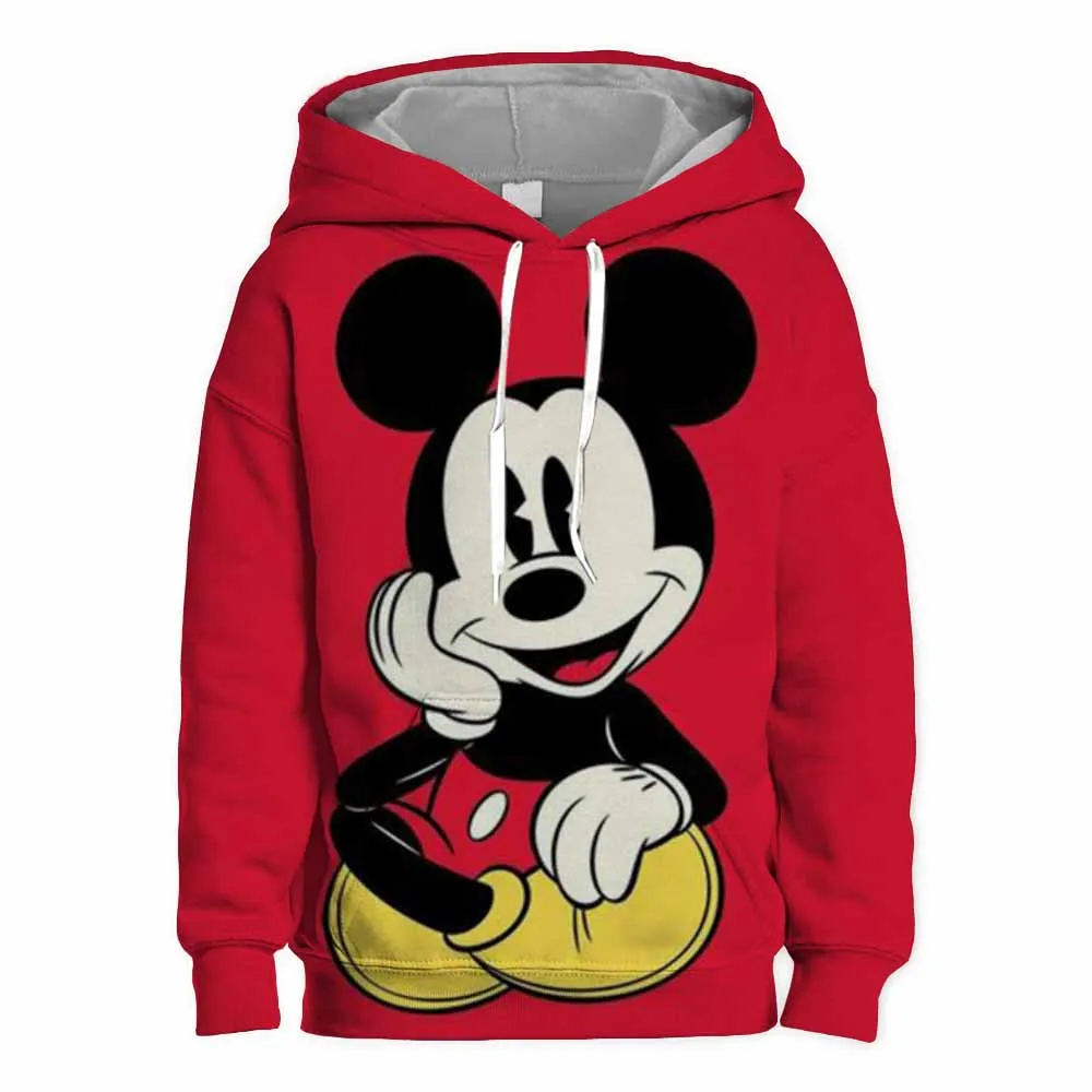 Mickey Mouse Hoodies Disney Minnie mouse Girls Kids Sweatshirt Baby boy Clothes Tops Cute Children Spring Pullover Clothing