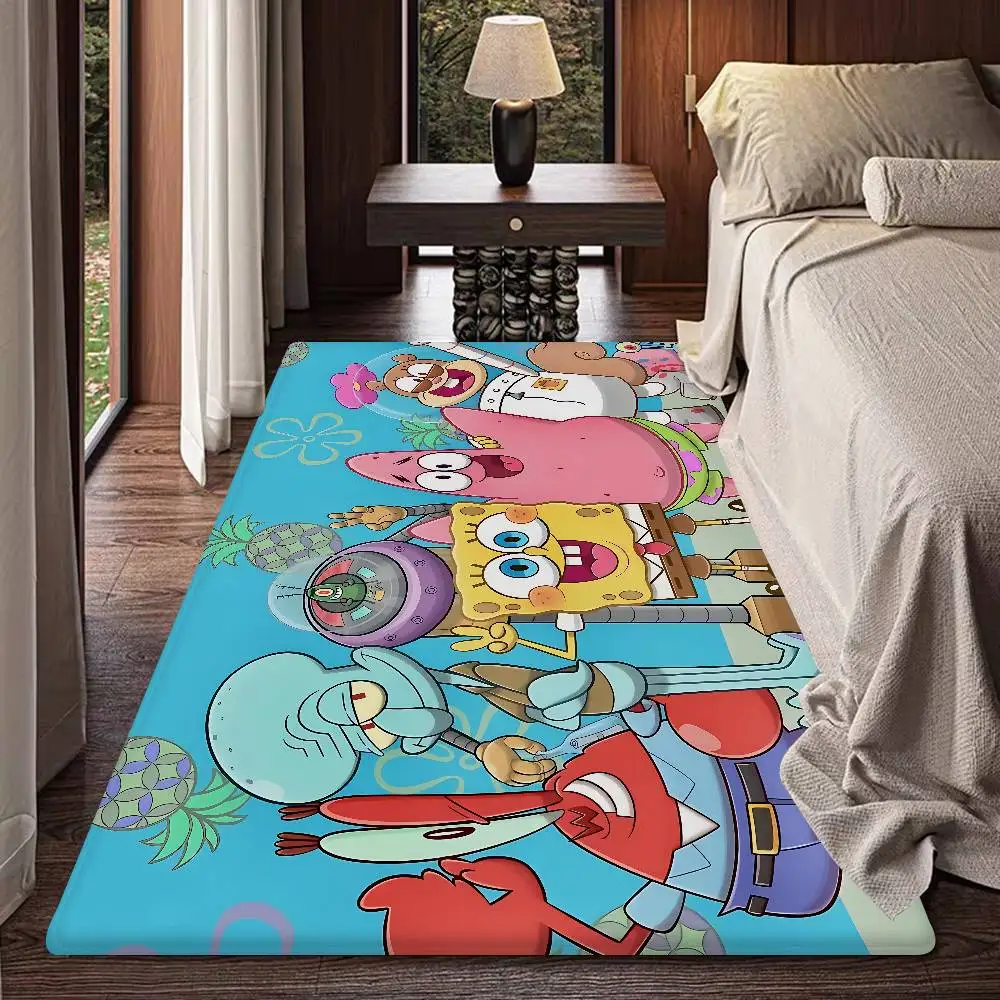 S-spongebob Door Mat Washable Non-Slip Living Room Sofa Chairs Area Mat Kitchen Toilet Rug