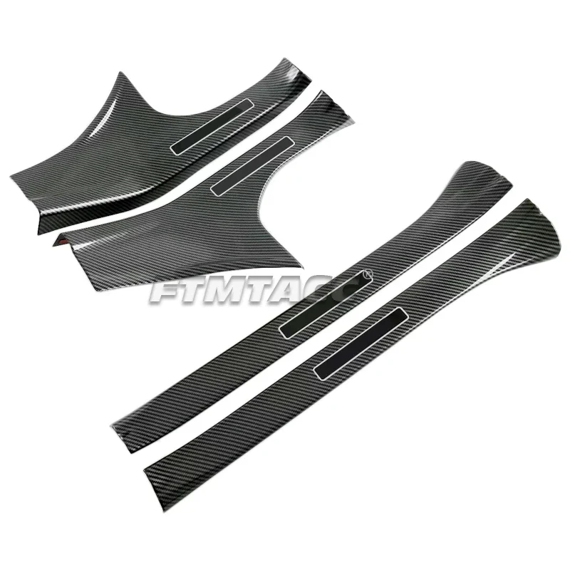 

8PC/Set ABS Carbon Fiber Car Door Sill Scuff Plate Guard Protector Cover Trim For Subaru Crosstrek 2024 2025