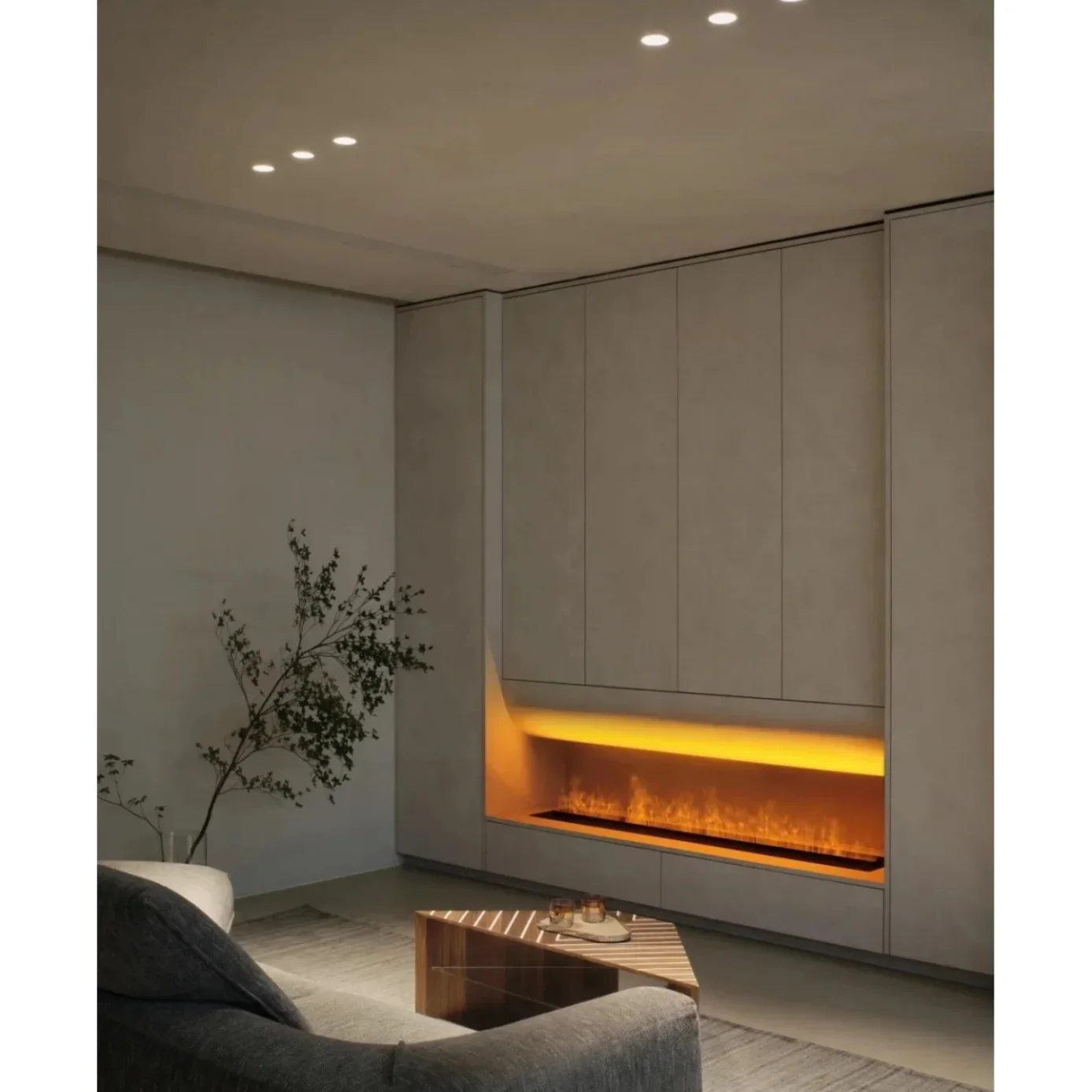 

#S 20-Inch Electric Ethanol Fireplace With 3D Steam Effect Tuya APP WiFi Indoor Metal Designer Style For Hotel & Living Room Use