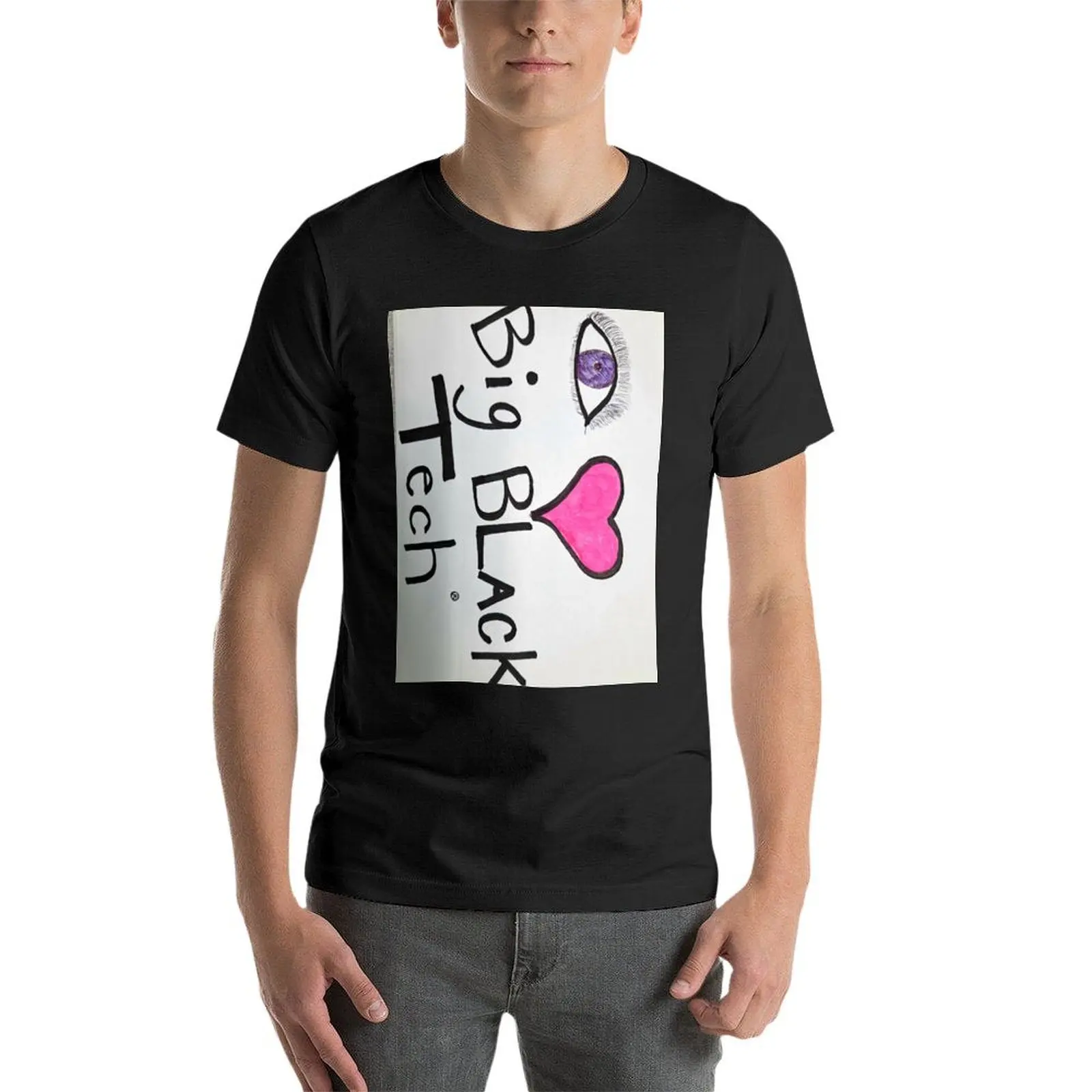 I ?? BIG BLACK TECH T-Shirt customs design your own hippie clothes boys whites mens clothes