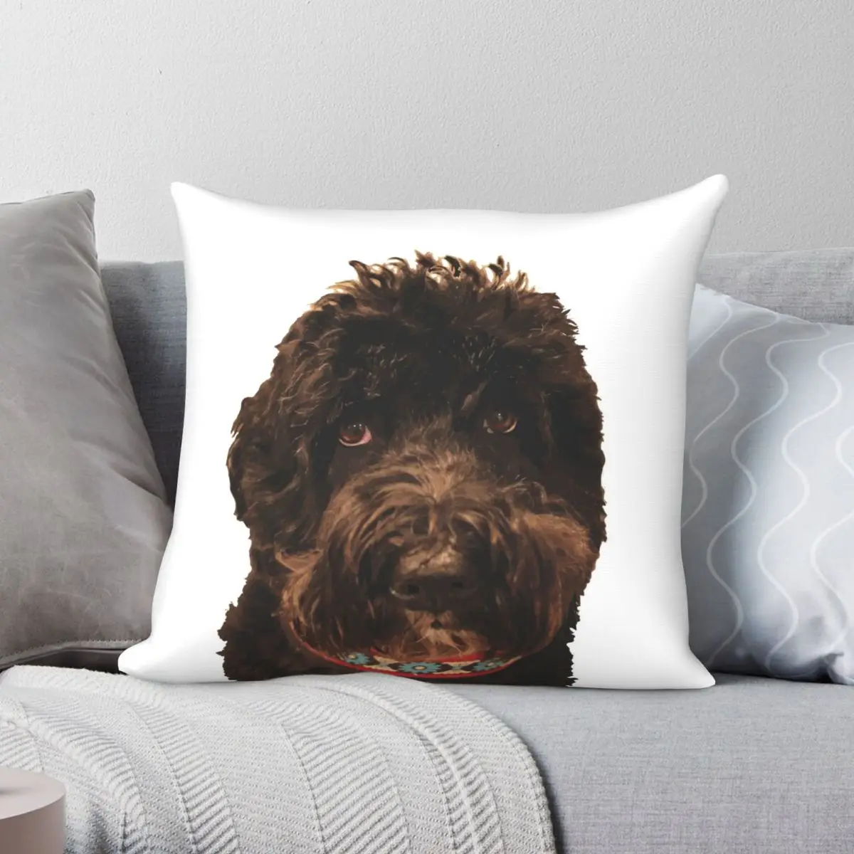 Portuguese Water Dog Pillowcase Polyester Linen Velvet Printed Zip Decor Throw Pillow Case Sofa Seater Cushion Case