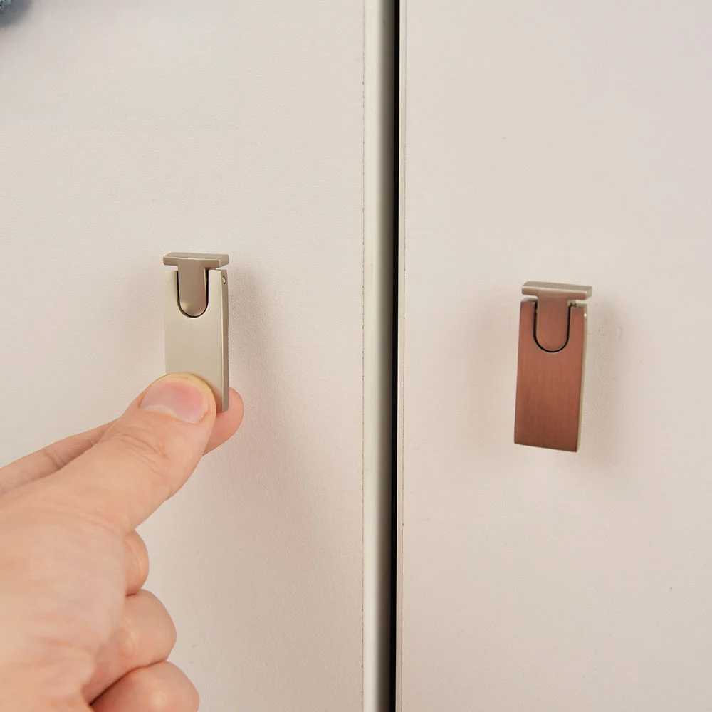 Zinc Alloy Concealed Cabinet Handle with Single Hole Mounting Sleek Finish for Modern Home Cabinet Integration