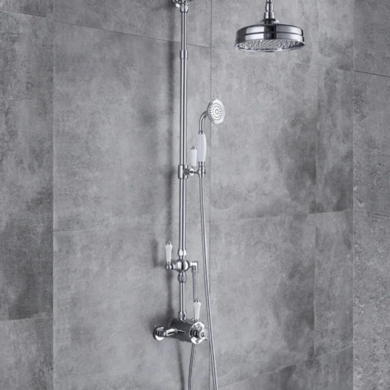 

All-copper main body surface mounted thermostatic shower set British style