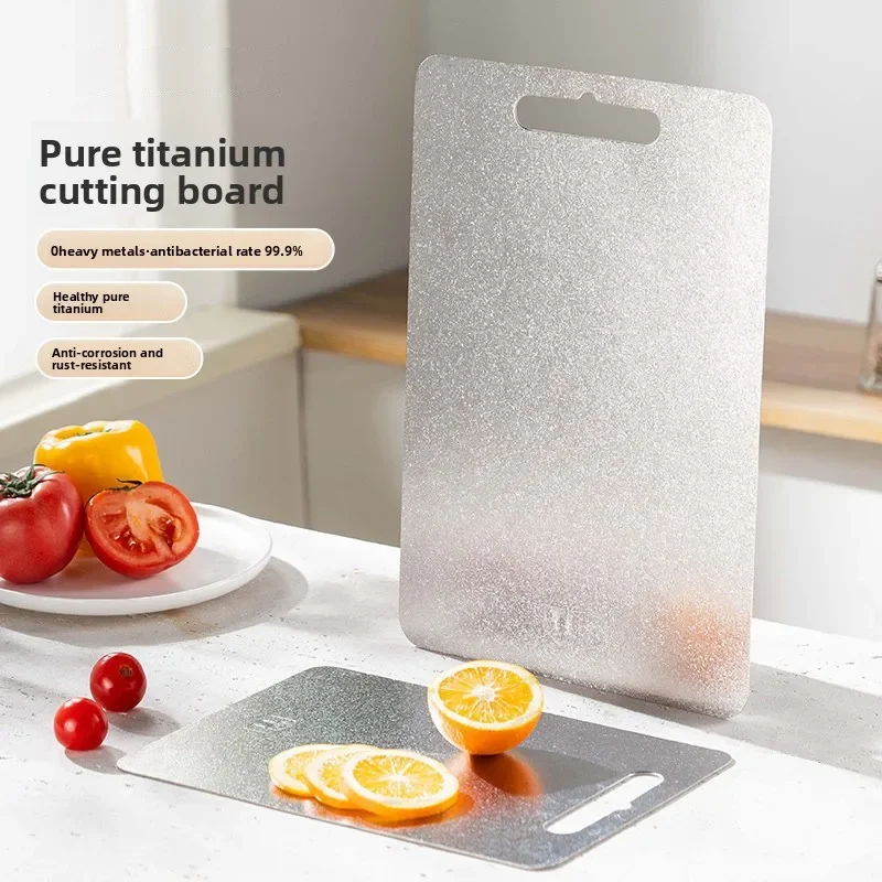 Thickened pure titanium cutting board Double-sided cutting board Bacteriostatic and mildew-proof kitchen household complementary